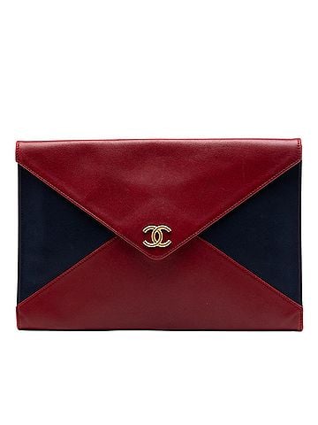 Chanel Large Bicolor Lambskin Envelope Clutch (view 1)