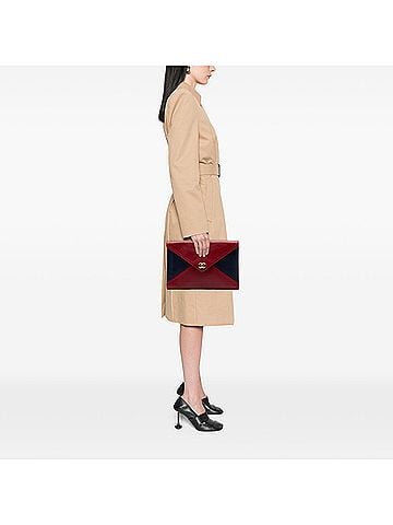 Chanel Large Bicolor Lambskin Envelope Clutch (view 2)