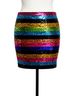 Express Stripes Black Blue Gold Formal Skirt Size M - photo 2