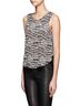 Rag & Bone 100% Silk 100% Polyester Print Black White Tan Sleeveless Blouse Size M - photo 3