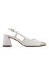 Andrea White Women's Slingback Square Toe Heels Size 9 - photo 1
