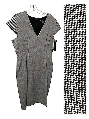 Antonio Melani Marilyn cap sleeve houndstooth midi fitted  sheath Cocktail Dress (view 1)