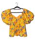 Caroline Constas 70% Cotton 28% Polyester 2% Elastane 100% Polyester Floral Yellow Blue Blouse Size S - photo 2