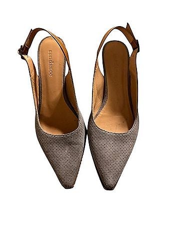 Sundance Taupe Perforated Pointed Slingback Mules Mule/Clog (view 1)