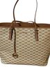 Michael Kors 100% Coated Canvas Print Tan Ivory Burgundy Tote One size - photo 1
