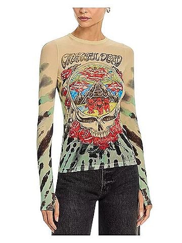 Alice + Olivia Grateful Dead Delaina Long Sleeved Crewneck  Long Sleeve Blouse (view 1)