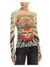 Alice + Olivia Tie-dye Multi Color Long Sleeve Blouse Size M - photo 1