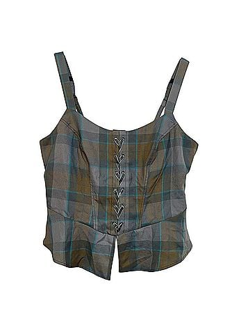 Hot Topic MacKenzie Tartan Peplum Corset Sleeveless Top (view 1)