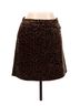 Mango 100% Polyester Animal Print Brown Black Casual Skirt Size 8 - photo 1