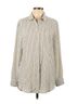 Rachel Zoe 100% Polyester Stripes White Ivory Long Sleeve Button-Down Shirt Size L - photo 1