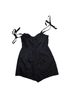 Anthropologie 100% Cotton 100% Polyester Solid Black Romper Size 12 - photo 2