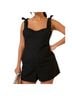 Anthropologie 100% Cotton 100% Polyester Solid Black Romper Size 12 - photo 1