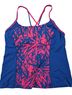 Lands' End Tropical Blue Pink Swimsuit Top Size 14 - photo 1