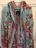 Johnny Was 100% Cotton 100% Polyester Floral Teal Red Pink Gray Jacket Size S - photo 7