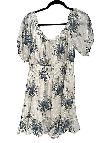 LoveShackFancy Lai Mini in Periwinkle Aqua Casual Dress (view 2)