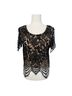 Express Floral Black Short Sleeve Blouse Size XS - photo 2