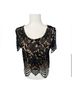 Express Floral Black Short Sleeve Blouse Size XS - photo 3