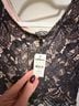 Express Floral Black Short Sleeve Blouse Size XS - photo 6
