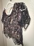 Express Floral Black Short Sleeve Blouse Size XS - photo 7