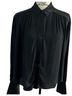 Rag & Bone 100% Viscose 65% Econyl 35% Silk Solid Black Long Sleeve Blouse Size XS - photo 1