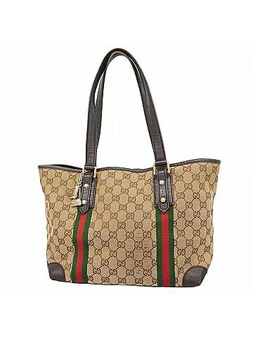 Gucci Gucci GG Canvas Sherry Line Tote Bag 137396 Beige Women's (view 1)