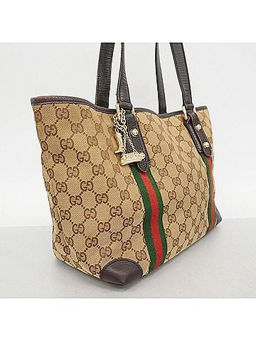 Gucci Gucci GG Canvas Sherry Line Tote Bag 137396 Beige Women's (view 2)
