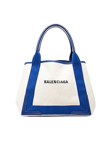 Balenciaga Canvas Navy Cabas S Tote (view 1)