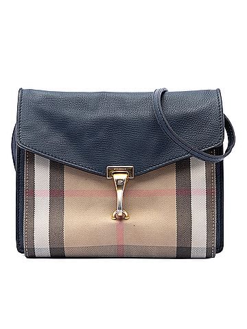 Burberry Small Leather and House Check Canvas Derby Macken Crossbody (view 1)