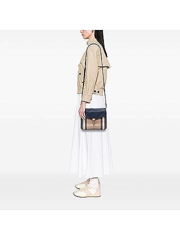 Burberry Small Leather and House Check Canvas Derby Macken Crossbody (view 2)