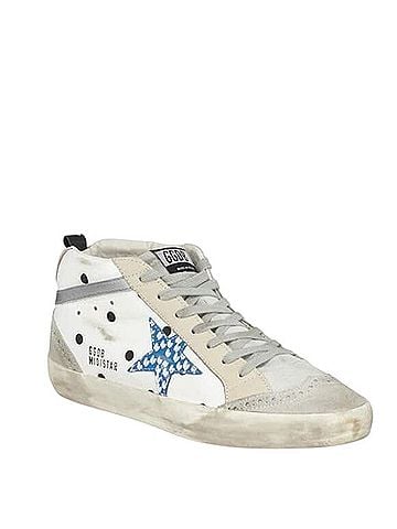 Golden Goose Mid Star Dot Leather Suede Wing Tip Sneakers (view 1)