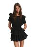 LoveShackFancy 100% Cotton Solid Black Cocktail Dress Size M - photo 1
