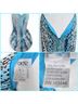 Cache 100% Polyester Animal Print Black Blue White Cocktail Dress Size 4 - photo 15