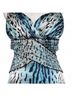 Cache 100% Polyester Animal Print Black Blue White Cocktail Dress Size 4 - photo 6