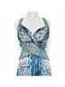 Cache 100% Polyester Animal Print Black Blue White Cocktail Dress Size 4 - photo 3