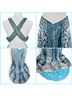 Cache 100% Polyester Animal Print Black Blue White Cocktail Dress Size 4 - photo 14