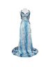 Cache 100% Polyester Animal Print Black Blue White Cocktail Dress Size 4 - photo 2