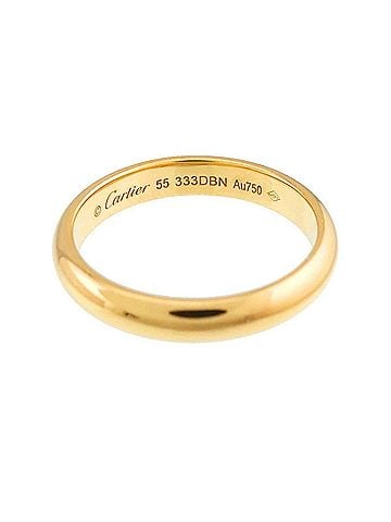 Cartier Cartier 1895 Classic Band Ring #55, 3.5mm wide, 18K YG Yellow Gold 750. (view 2)