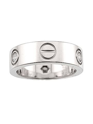 Cartier Cartier Love Ring #48, Half Diamond 3P, 18K WG White Gold 750. (view 1)