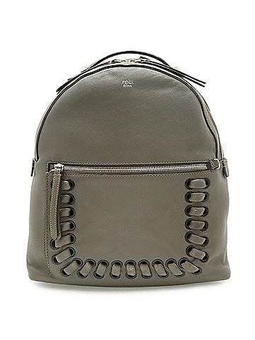 Fendi FENDI By The Way Backpack, Rucksack, Studded Leather, Greige (8BZ035) (view 1)