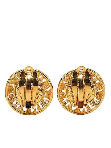 Chanel Chanel Logo Earrings, Gold Plated, Faux Pearl, Women's CHANEL (view 2)