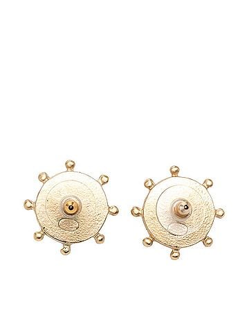 Chanel Chanel Coco Mark Earrings 05A Gold Plated Rhinestone Women's CHANEL (view 2)