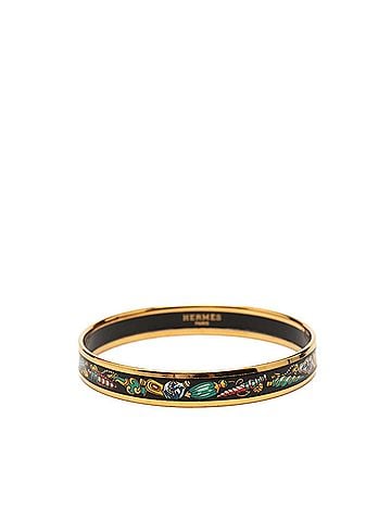 Hermès Hermes Email PM Cloisonné Bangle, Gold Multicolor Plated, Women's (view 1)