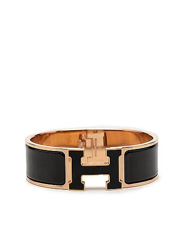 Hermès Hermes Clic Clac H PM Bracelet Bangle Gold Black Plated Enamel Women's HERMES (view 1)