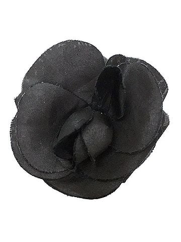 Chanel CHANEL Camellia Corsage Brooch Black Fabric Chanel Women's (view 1)