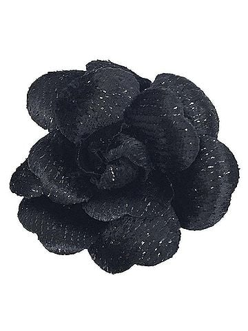 Chanel CHANEL Camellia Corsage Brooch Black Velvet Chanel Women's (view 1)