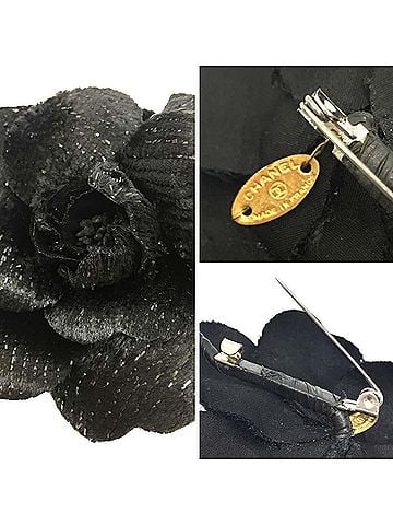 Chanel CHANEL Camellia Corsage Brooch Black Velvet Chanel Women's (view 2)