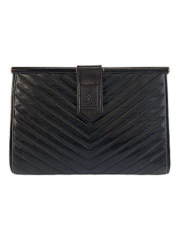 Yves Saint Laurent YVES SAINT LAURENT Vintage YSL Black Leather Clutch Bag for Women (view 1)