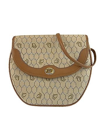 Christian Dior Christian Dior Vintage Honeycomb Pattern Beige Brown Leather Shoulder Bag/Pouch for Women (view 1)