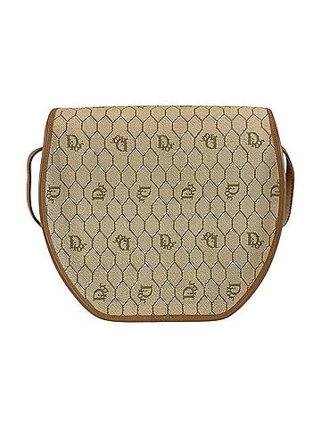 Christian Dior Christian Dior Vintage Honeycomb Pattern Beige Brown Leather Shoulder Bag/Pouch for Women (view 2)