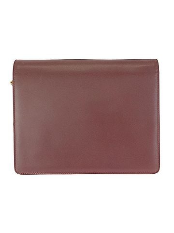 Cartier CARTIER Vintage Must Line Leather Shoulder Bag in Wine Red/Bordeaux with Gold Hardware - Women's (view 2)